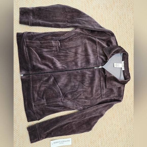 Rebecca MALONE 2 Piece Brown Outfit Zip Jacket &  Pants Medium Petite Size - Picture 4 of 12